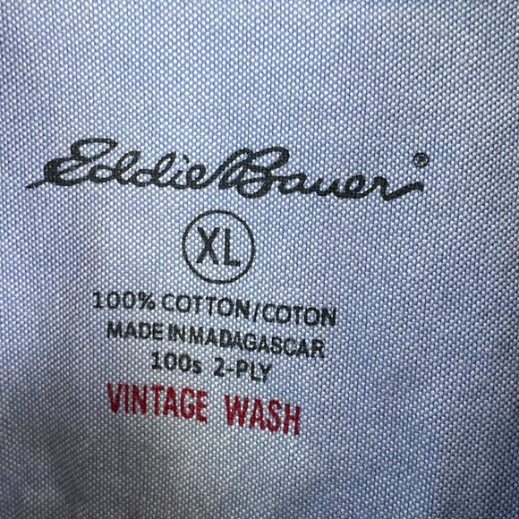 Eddie Bauer Mens XL Vintage Wash Button Down Plaid Shirt Long Sleeve - Picture 3 of 7